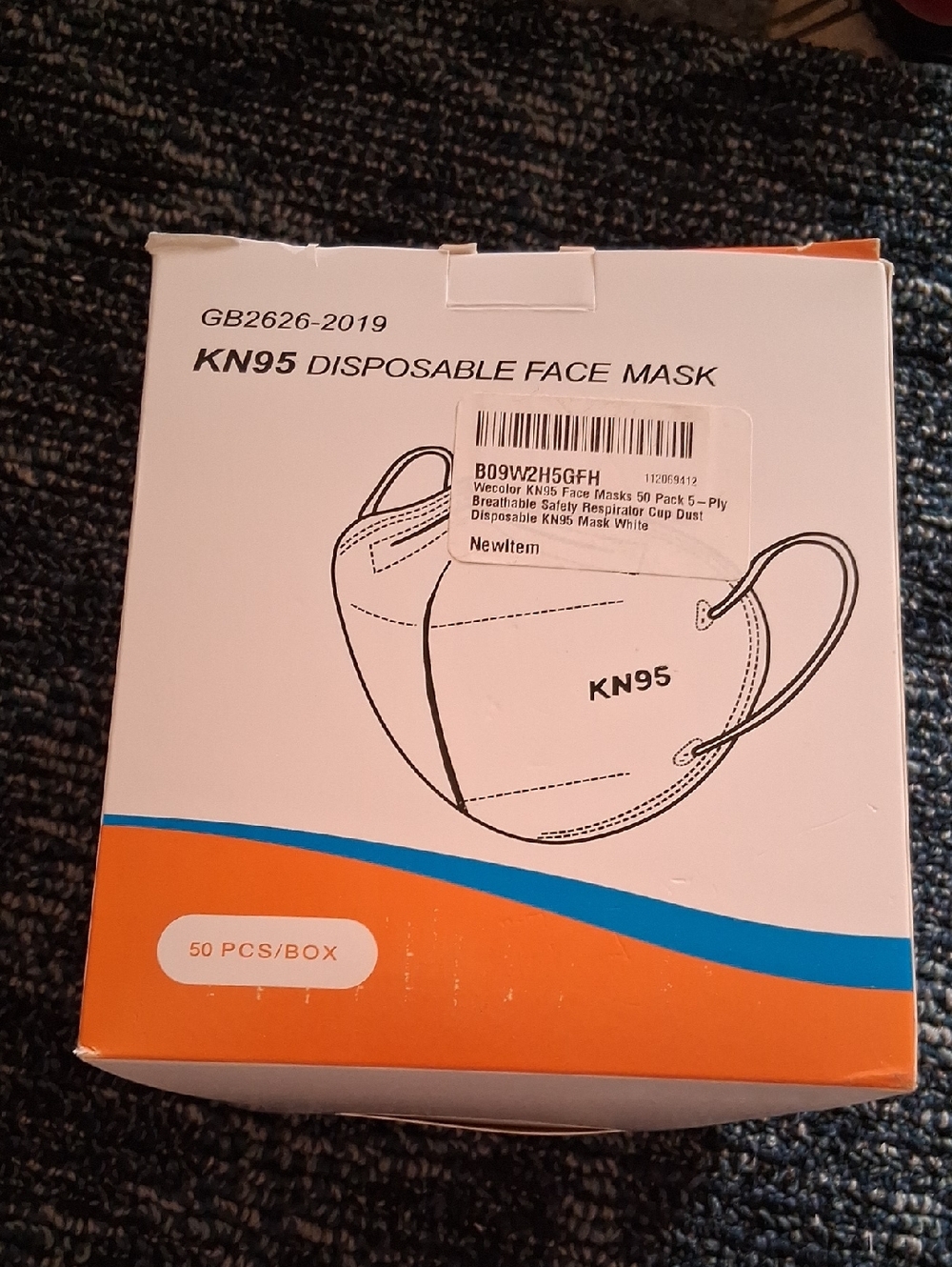 (50-Pack) KN95 Face Masks, Premium 5-Layer Disposable Dust Mask Respirator for